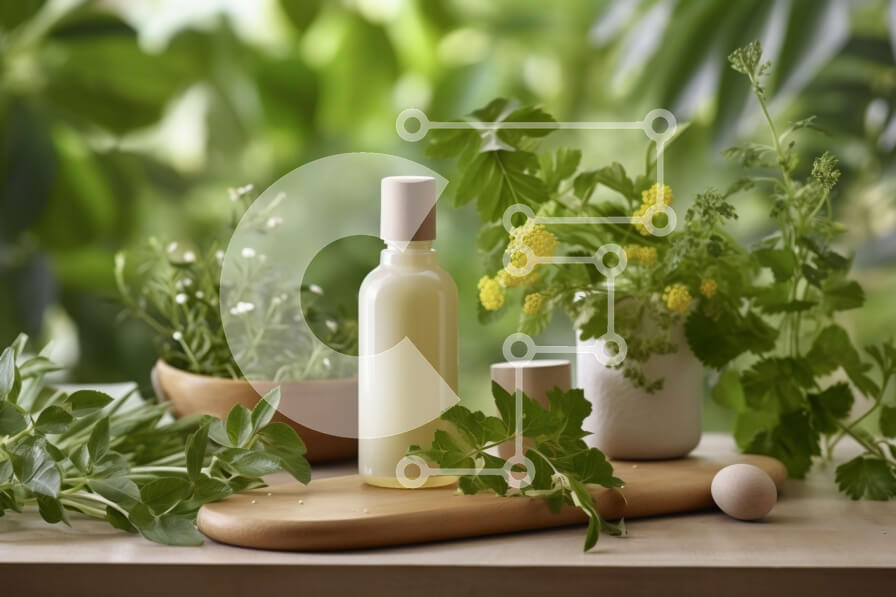 Intra Συλλεκτικό Ξύλινο Παζλ Plywood  4mm - Όμορφη εικόνα αιθέριων ελαίων και βοτάνων σε ένα φυσικό ξύλινο τραπέζι Σε Ξύλινο Κουτί - Διαστάσεις Puzzle: 10x10 cm – 25 κομμάτια