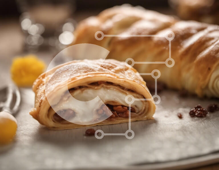 Σετ των 2 Intra Συλλεκτικό Ξύλινο Παζλ Plywood  4mm - Νόστιμο ρολό μισοφέγγαρου και πιάτο αυγών Σε Ξύλινο Κουτί - Διαστάσεις: 10x10 cm – 25 κομμάτια