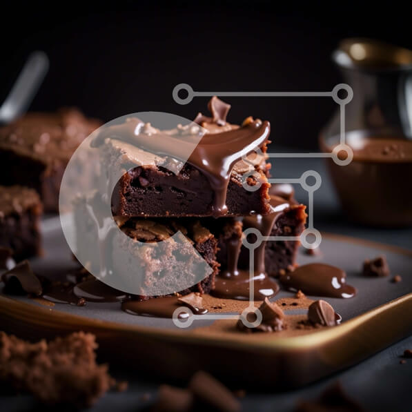 Σετ των 2 Intra Συλλεκτικό Ξύλινο Παζλ Plywood  4mm - Λαχταριστά Brownies σοκολάτας με την τέλεια ποσότητα γλάσου και πασπαλισμένα με κομματάκια σοκολάτας Σε Ξύλινο Κουτί - Διαστάσεις: 10x10 cm – 25 κομμάτια