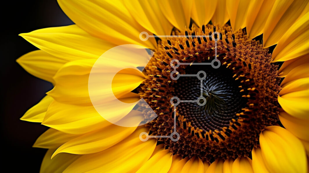 Intra Συλλεκτικό Ξύλινο Παζλ Plywood  4mm - Φωτεινό κίτρινο ηλίανθο κινηματογράφηση σε πρώτο πλάνο σε μαύρο φόντο Σε Ξύλινο Κουτί - Διαστάσεις: 10x10 cm – 25 κομμάτια