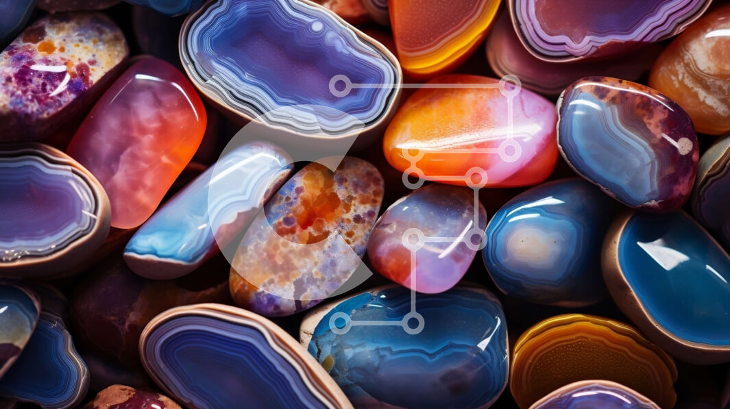 Intra Συλλεκτικό Ξύλινο Παζλ Plywood  4mm - Κοντινό πλάνο πολύχρωμων βράχων ή πολύτιμων λίθων Σε Ξύλινο Κουτί - Διαστάσεις: 10x10 cm – 25 κομμάτια