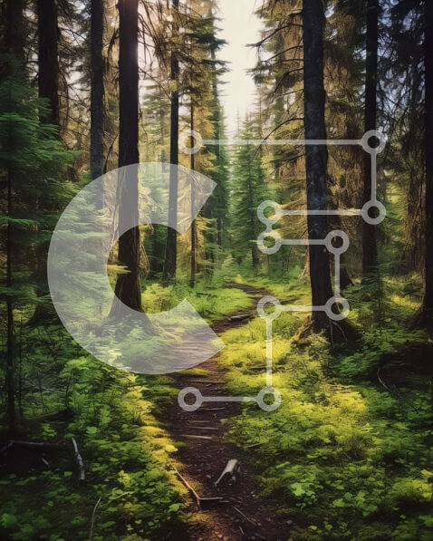 Intra Συλλεκτικό Ξύλινο Παζλ Plywood  4mm - Ήσυχη εικόνα ενός δασικού μονοπατιού με καταπράσινο τοπίο Σε Ξύλινο Κουτί - Διαστάσεις: 10x10 cm – 25 κομμάτια