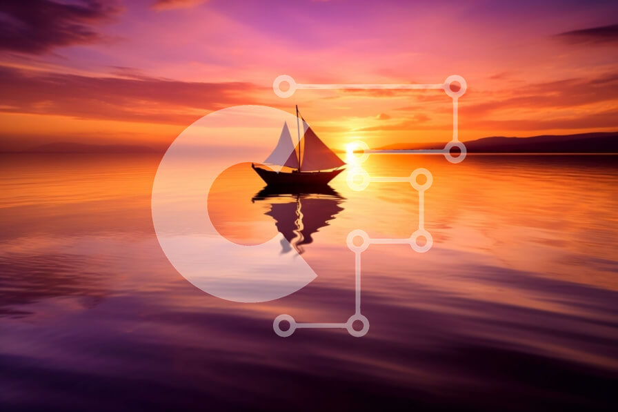 Intra Συλλεκτικό Ξύλινο Παζλ Plywood  4mm - Ιστιοφόρο που πλέει στον ήρεμο ωκεανό στο ηλιοβασίλεμα Σε Ξύλινο Κουτί - Διαστάσεις Puzzle: 10x10 cm – 25 κομμάτια