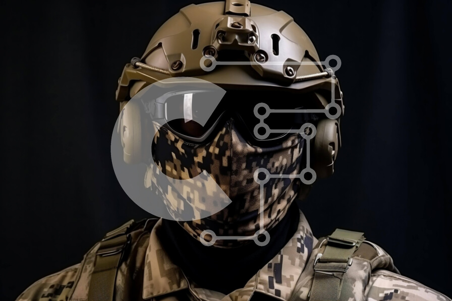 Intra Συλλεκτικό Ξύλινο Παζλ Plywood  4mm - Στρατιώτης με εξοπλισμό παραλλαγής με κράνος και γυαλιά Σε Ξύλινο Κουτί - Διαστάσεις Puzzle: 10x10 cm – 25 κομμάτια