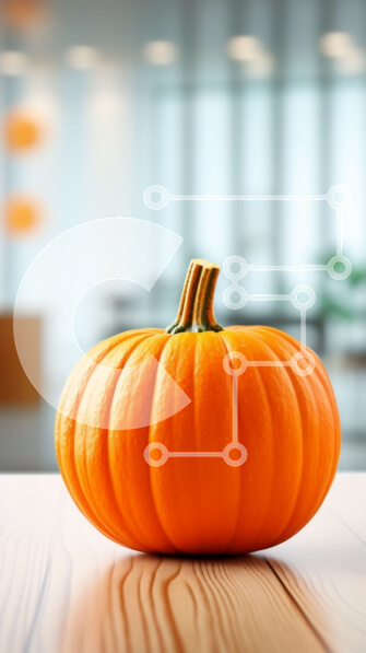 Σετ των 2 Intra Συλλεκτικό Ξύλινο Παζλ Plywood  4mm - Κολοκύθα σε ξύλινο τραπέζι με θολό κτίριο γραφείων Σε Ξύλινο Κουτί - Διαστάσεις: 10x10 cm – 25 κομμάτια