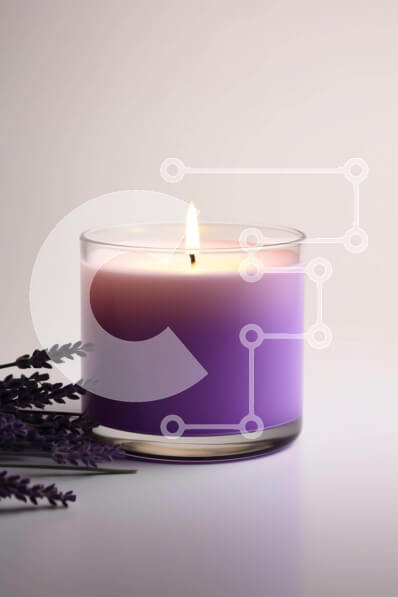 Intra Συλλεκτικό Ξύλινο Παζλ Plywood  4mm - Μωβ κερί με κλωνάρια λεβάντας - Αρωματοθεραπεία και διακόσμηση Σε Ξύλινο Κουτί - Διαστάσεις Puzzle: 10x10 cm – 25 κομμάτια