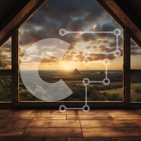 Intra Συλλεκτικό Ξύλινο Παζλ Plywood  4mm - Γαλήνια θέα στο ηλιοβασίλεμα από μια καμπίνα στο δάσος Σε Ξύλινο Κουτί - Διαστάσεις: 10x10 cm – 25 κομμάτια