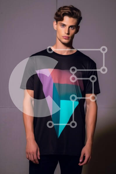 Intra Συλλεκτικό Ξύλινο Παζλ Plywood  4mm - Κομψό μαύρο T-Shirt με γεωμετρικό σχέδιο Σε Ξύλινο Κουτί - Διαστάσεις Puzzle: 10x10 cm – 25 κομμάτια