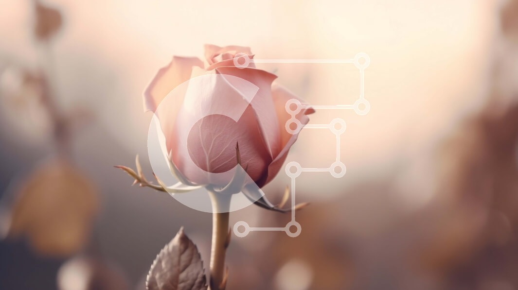 Intra Συλλεκτικό Ξύλινο Παζλ Plywood  4mm - Μονό ροζ τριαντάφυλλο σε ανοιχτό πεδίο Σε Ξύλινο Κουτί - Διαστάσεις: 10x10 cm – 25 κομμάτια