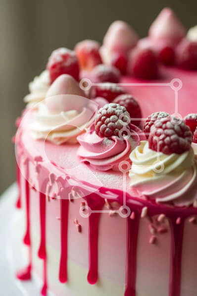 Σετ των 2 Intra Συλλεκτικό Ξύλινο Παζλ Plywood  4mm - Λαχταριστό ροζ κέικ με σμέουρα και φράουλες Σε Ξύλινο Κουτί - Διαστάσεις: 10x10 cm – 25 κομμάτια