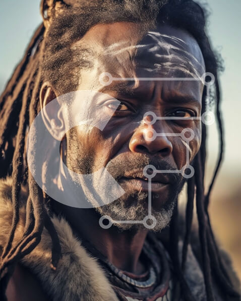 Intra Συλλεκτικό Ξύλινο Παζλ Plywood  4mm - Κομψό πορτρέτο ενός άνδρα με παραδοσιακά ρούχα και κοσμήματα Σε Ξύλινο Κουτί - Διαστάσεις Puzzle: 10x10 cm – 25 κομμάτια