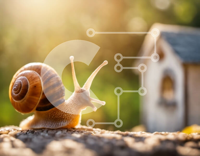 Intra Συλλεκτικό Ξύλινο Παζλ Plywood  4mm - Σαλιγκάρι που σέρνεται μπροστά από ένα μικρό σπίτι Σε Ξύλινο Κουτί - Διαστάσεις: 10x10 cm – 25 κομμάτια