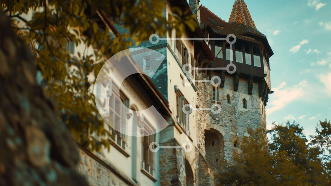 Intra Συλλεκτικό Ξύλινο Παζλ Plywood  4mm - Αρχαίος Πύργος του Κάστρου στο βάθος Σε Ξύλινο Κουτί - Διαστάσεις Puzzle: 10x10 cm – 25 κομμάτια