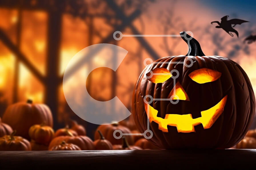 Intra Συλλεκτικό Ξύλινο Παζλ Plywood  4mm - Φωτίστε την κολοκύθα στο σκοτάδι με τα πουλιά που πετούν Σε Ξύλινο Κουτί - Διαστάσεις Puzzle: 10x10 cm – 25 κομμάτια