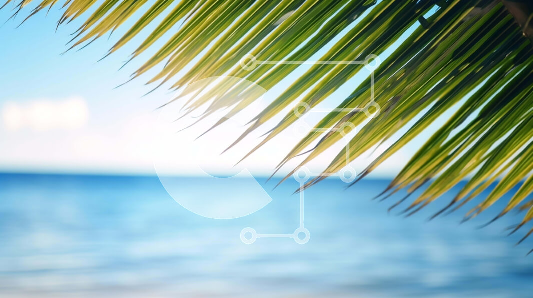 Intra Συλλεκτικό Ξύλινο Παζλ Plywood  4mm - Φύλλο φοίνικα πάνω από τον ωκεανό Σε Ξύλινο Κουτί - Διαστάσεις: 10x10 cm – 25 κομμάτια