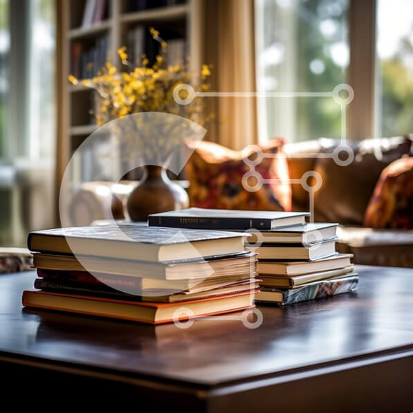 Intra Συλλεκτικό Ξύλινο Παζλ Plywood  4mm - Άνετο εσωτερικό με βιβλία και λουλούδια μπροστά από ένα ευρύχωρο παράθυρο Σε Ξύλινο Κουτί - Διαστάσεις Puzzle: 10x10 cm – 25 κομμάτια