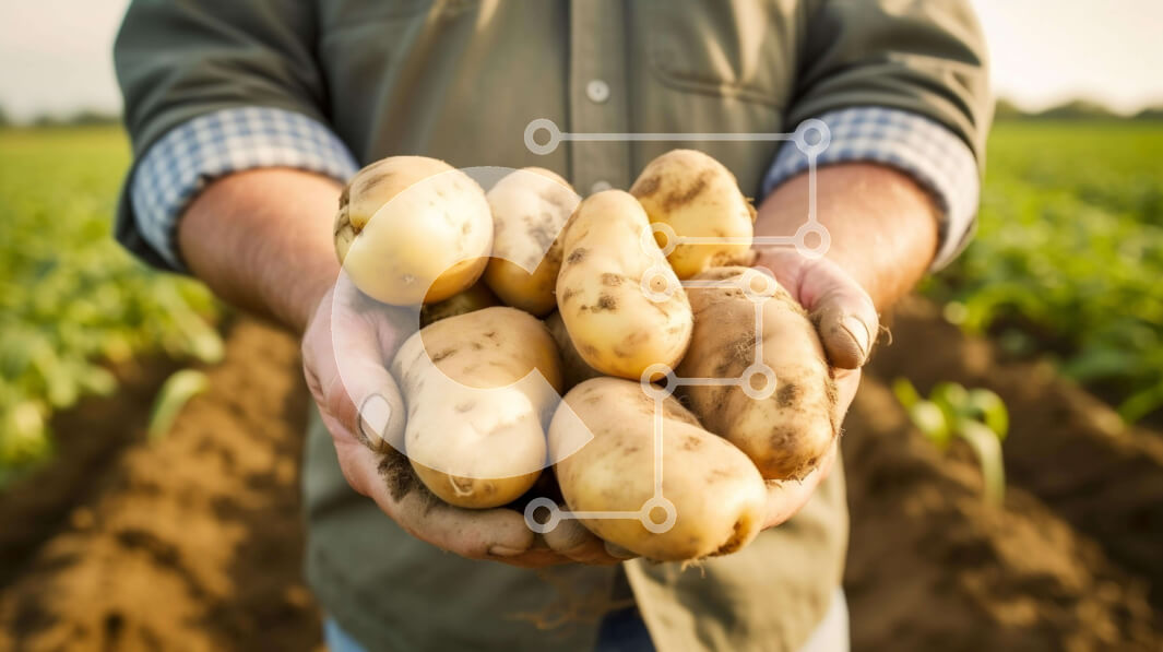 Intra Συλλεκτικό Ξύλινο Παζλ Plywood  4mm - Άνθρωπος που συγκομίζει πατάτες στο χωράφι Σε Ξύλινο Κουτί - Διαστάσεις: 10x10 cm – 25 κομμάτια