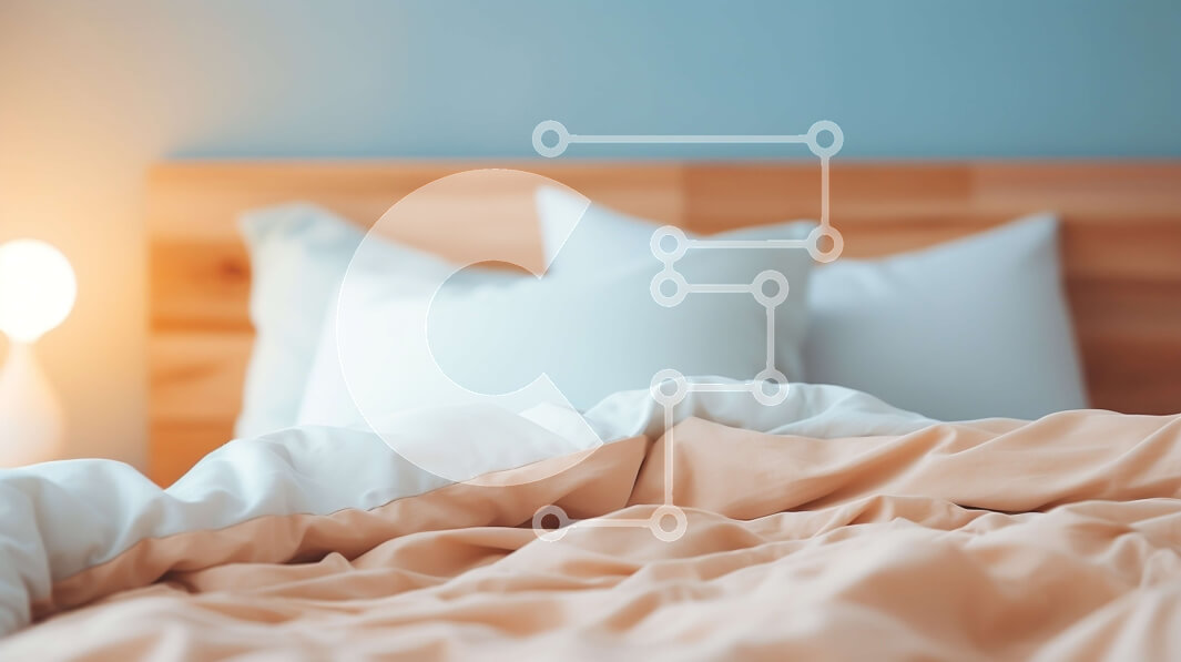 Intra Συλλεκτικό Ξύλινο Παζλ Plywood  4mm - Κρεβάτι με άσπρο αναπαυτικό και μαξιλάρια σε γαλάζιο δωμάτιο Σε Ξύλινο Κουτί - Διαστάσεις Puzzle: 10x10 cm – 25 κομμάτια