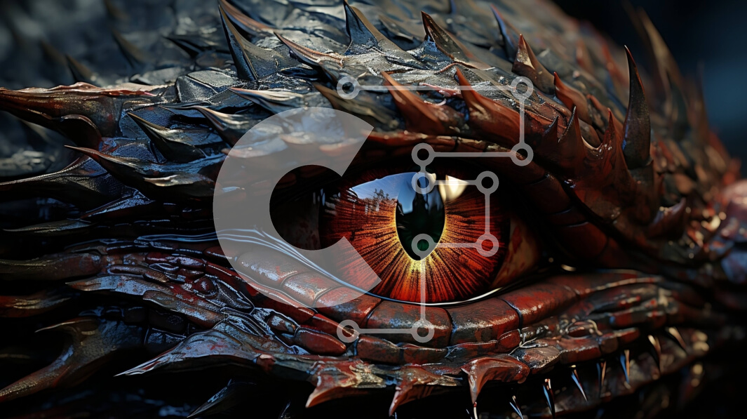 Σετ των 2 Intra Συλλεκτικό Ξύλινο Παζλ Plywood  4mm - Σαγηνευτική κοντινή πλάνο του ματιού ενός δράκου Σε Ξύλινο Κουτί - Διαστάσεις: 10x10 cm – 25 κομμάτια