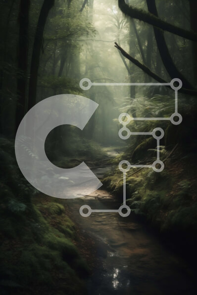 Σετ των 2 Intra Συλλεκτικό Ξύλινο Παζλ Plywood  4mm - Όμορφη εικόνα ενός σκοτεινού και ομιχλώδους δάσους με ένα ρεύμα Σε Ξύλινο Κουτί - Διαστάσεις: 10x10 cm – 25 κομμάτια