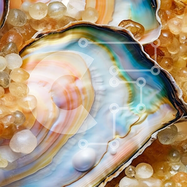 Intra Συλλεκτικό Ξύλινο Παζλ Plywood  4mm - Όμορφη κοντινή φωτογραφία του κοχυλιού στρειδιών με μαργαριτάρια μέσα Σε Ξύλινο Κουτί - Διαστάσεις: 10x10 cm – 25 κομμάτια