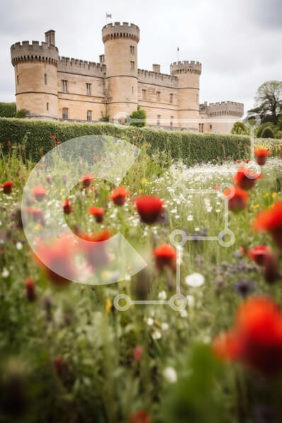 Intra Συλλεκτικό Ξύλινο Παζλ Plywood  4mm - Εικόνα ενός κάστρου με ψηλά τείχη, πύργους και μια τάφρο με γέφυρα Σε Ξύλινο Κουτί - Διαστάσεις Puzzle: 10x10 cm – 25 κομμάτια