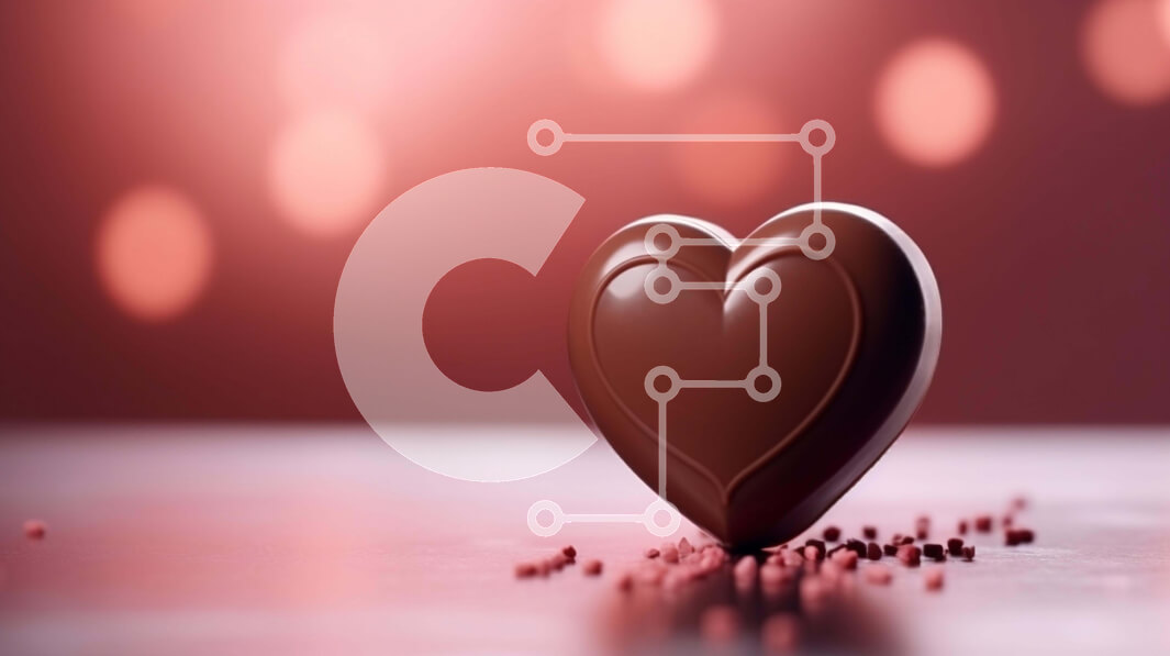 Σετ των 2 Intra Συλλεκτικό Ξύλινο Παζλ Plywood  4mm - Μπάρα σοκολάτας σε σχήμα καρδιάς στο τραπέζι με κόκκινα φώτα Bokeh Σε Ξύλινο Κουτί - Διαστάσεις: 10x10 cm – 25 κομμάτια