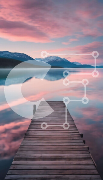 Σετ των 2 Intra Συλλεκτικό Ξύλινο Παζλ Plywood  4mm - Ήσυχο Sunset Ξύλινη Αποβάθρα με θέα στο Βουνό Σε Ξύλινο Κουτί - Διαστάσεις: 10x10 cm – 25 κομμάτια