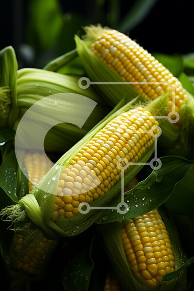 Σετ των 2 Intra Συλλεκτικό Ξύλινο Παζλ Plywood  4mm - Σωρός από φρεσκοκομμένο καλαμπόκι στο στάχυ Σε Ξύλινο Κουτί - Διαστάσεις: 10x10 cm – 25 κομμάτια