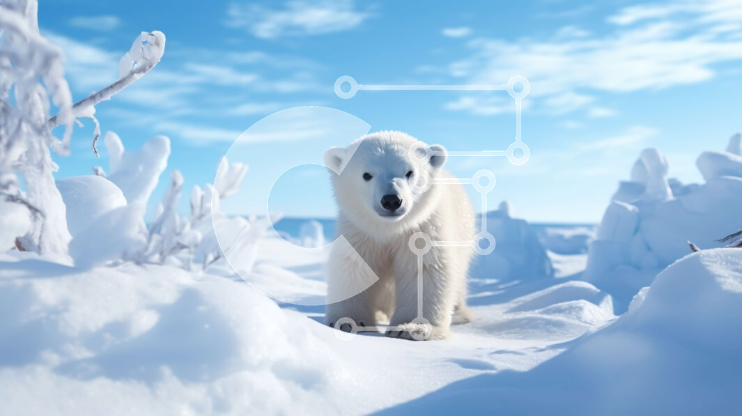 Intra Συλλεκτικό Ξύλινο Παζλ Plywood  4mm - Πολική αρκούδα που περπατά στο χιονισμένο τοπίο Σε Ξύλινο Κουτί - Διαστάσεις: 10x10 cm – 25 κομμάτια