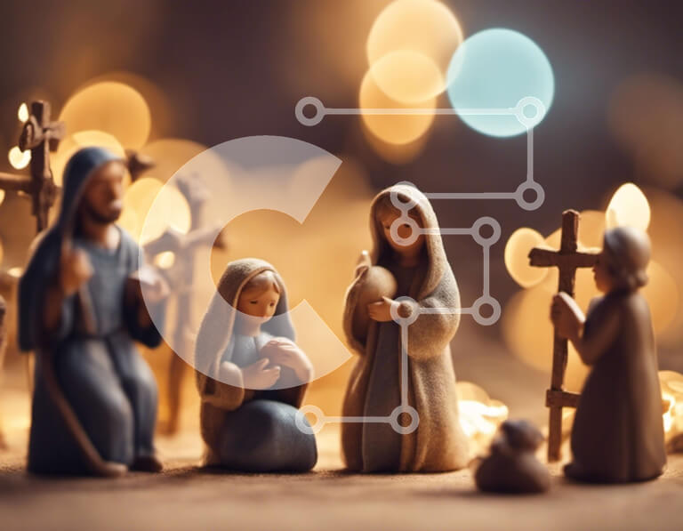 Intra Συλλεκτικό Ξύλινο Παζλ Plywood  4mm - Χριστουγεννιάτικη Φάτνη με φωτισμένο φόντο Σε Ξύλινο Κουτί - Διαστάσεις Puzzle: 10x10 cm – 25 κομμάτια