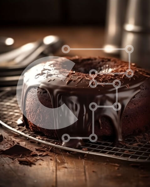 Σετ των 2 Intra Συλλεκτικό Ξύλινο Παζλ Plywood  4mm - Λαχταριστό κέικ σοκολάτας με πλούσιο πάγωμα σοκολάτας Σε Ξύλινο Κουτί - Διαστάσεις: 10x10 cm – 25 κομμάτια