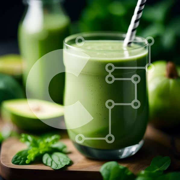 Σετ των 2 Intra Συλλεκτικό Ξύλινο Παζλ Plywood  4mm - Λαχταριστό πράσινο Smoothie με φρέσκα φύλλα μέντας Σε Ξύλινο Κουτί - Διαστάσεις: 10x10 cm – 25 κομμάτια