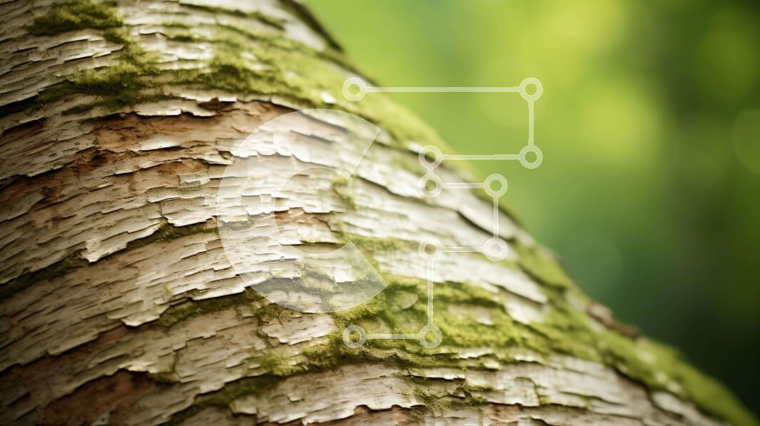 Intra Συλλεκτικό Ξύλινο Παζλ Plywood  4mm - Φλοιός δέντρου καλυμμένος με βρύα και πράσινα φύλλα Σε Ξύλινο Κουτί - Διαστάσεις: 10x10 cm – 25 κομμάτια