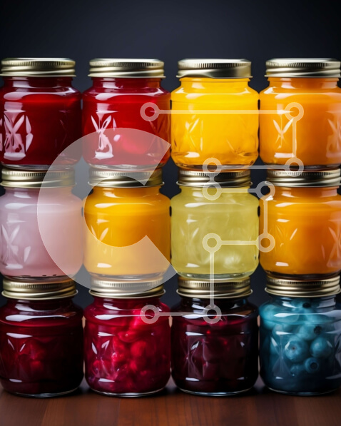 Σετ των 2 Intra Συλλεκτικό Ξύλινο Παζλ Plywood  4mm - Νόστιμες μαρμελάδες και ζελέ σε βάζα Mason - Puzzle 10x10 cm – 25 κομμ με θεμα Τροφή Photography Σε Ξύλινο Κουτί - Διαστάσεις: 10x10 cm – 25 κομμάτια