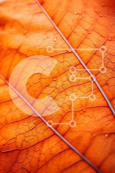 Σετ των 2 Intra Συλλεκτικό Ξύλινο Παζλ Plywood  4mm - Όμορφη μακρο λήψη ενός φύλλου πορτοκαλιού με σταγονίδια νερού Σε Ξύλινο Κουτί - Διαστάσεις: 10x10 cm – 25 κομμάτια