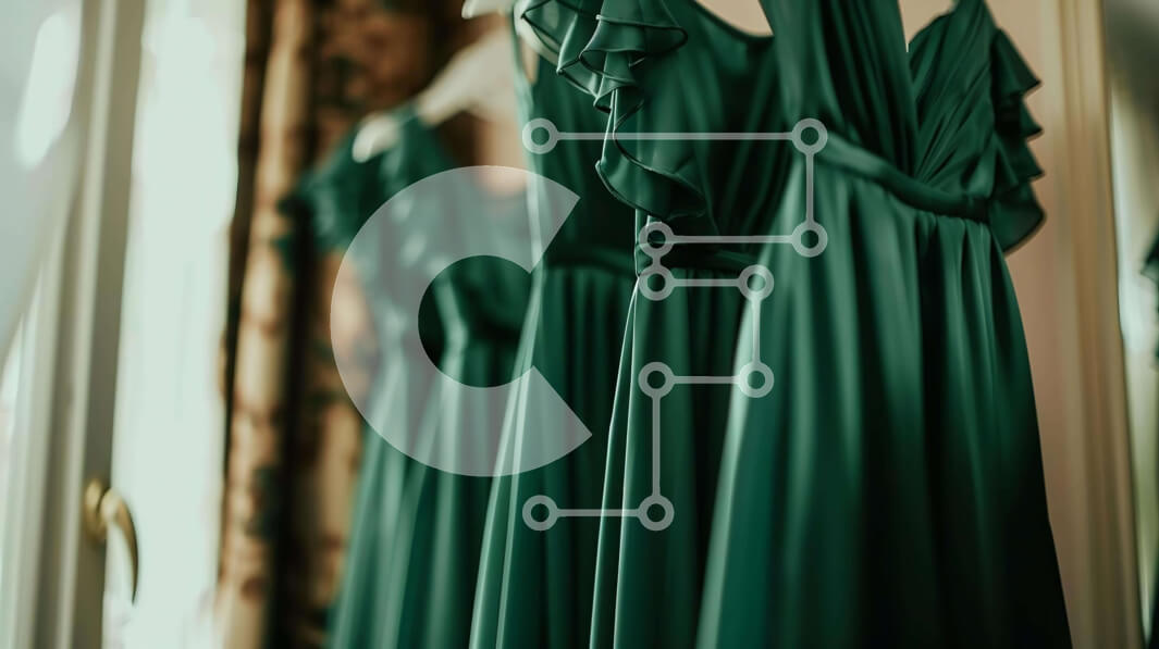 Intra Συλλεκτικό Ξύλινο Παζλ Plywood  4mm - Πράσινα φορέματα παράνυμφων που κρέμονται μπροστά από έναν καθρέφτη Σε Ξύλινο Κουτί - Διαστάσεις Puzzle: 10x10 cm – 25 κομμάτια