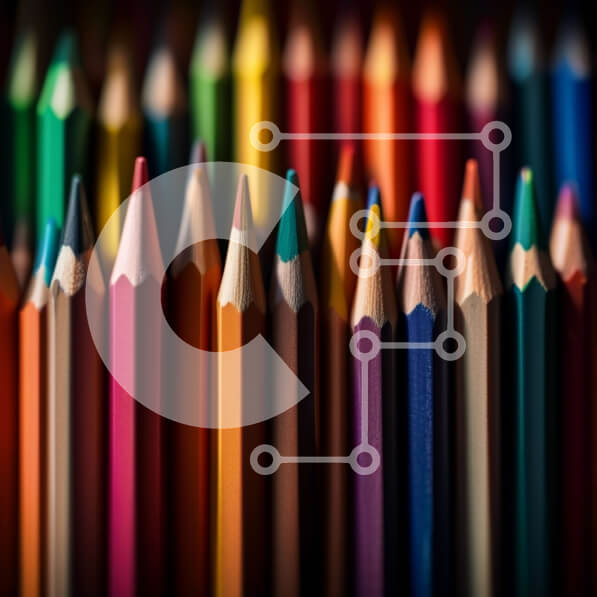 Intra Συλλεκτικό Ξύλινο Παζλ Plywood  4mm - Ζωντανή εικόνα με πολύχρωμα μολύβια σε μια γραμμή Σε Ξύλινο Κουτί - Διαστάσεις: 10x10 cm – 25 κομμάτια