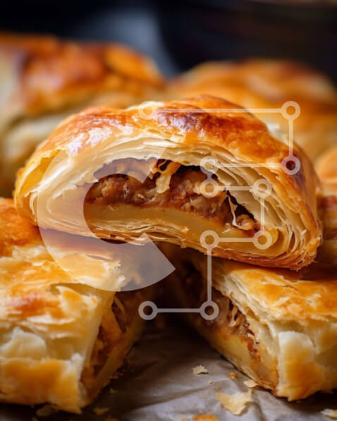 Σετ των 2 Intra Συλλεκτικό Ξύλινο Παζλ Plywood  4mm - Πεντανόστιμη αλμυρή ζύμη με κρέας και λαχανικά Σε Ξύλινο Κουτί - Διαστάσεις: 10x10 cm – 25 κομμάτια