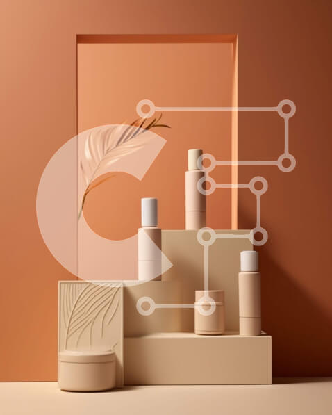 Intra Συλλεκτικό Ξύλινο Παζλ Plywood  4mm - Κεραμικά βάζα με προϊόντα περιποίησης δέρματος με διακόσμηση από φύλλα φοίνικα Σε Ξύλινο Κουτί - Διαστάσεις Puzzle: 10x10 cm – 25 κομμάτια