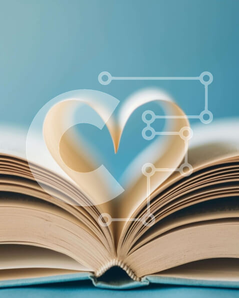 Intra Συλλεκτικό Ξύλινο Παζλ Plywood  4mm - Ανοιχτό βιβλίο σε σχήμα καρδιάς σε μπλε φόντο Σε Ξύλινο Κουτί - Διαστάσεις Puzzle: 10x10 cm – 25 κομμάτια