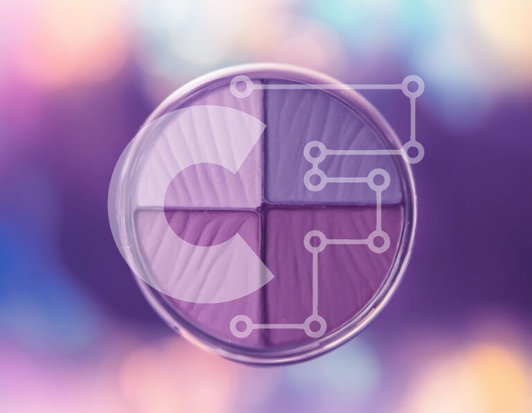 Intra Συλλεκτικό Ξύλινο Παζλ Plywood  4mm - Μωβ παλέτα σκιών ματιών με τέσσερις αποχρώσεις του μωβ Σε Ξύλινο Κουτί - Διαστάσεις Puzzle: 10x10 cm – 25 κομμάτια