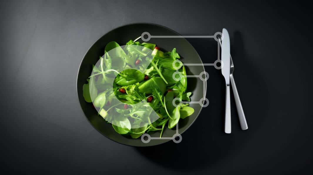 Σετ των 2 Intra Συλλεκτικό Ξύλινο Παζλ Plywood  4mm - Φρέσκια σαλάτα σε μαύρο μπολ με σκεύη Σε Ξύλινο Κουτί - Διαστάσεις: 10x10 cm – 25 κομμάτια