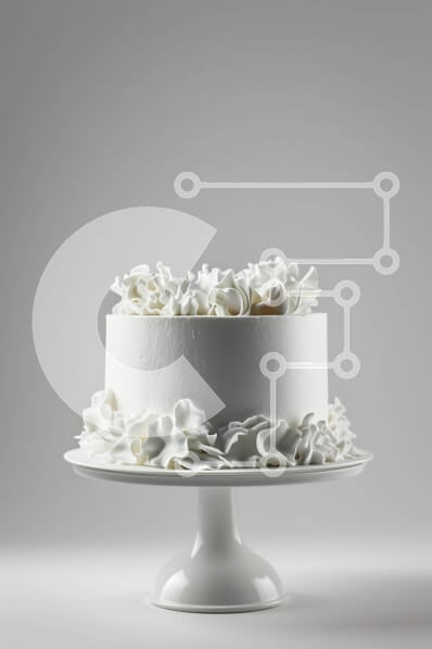 Σετ των 2 Intra Συλλεκτικό Ξύλινο Παζλ Plywood  4mm - Λευκή τούρτα τριών επιπέδων σε κομψό βάθρο Σε Ξύλινο Κουτί - Διαστάσεις: 10x10 cm – 25 κομμάτια