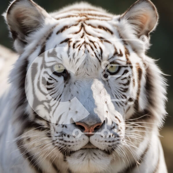 Intra Συλλεκτικό Ξύλινο Παζλ Plywood  4mm - Λευκή Τίγρη με Μαύρες Ρίγες Σε Ξύλινο Κουτί - Διαστάσεις: 10x10 cm – 25 κομμάτια