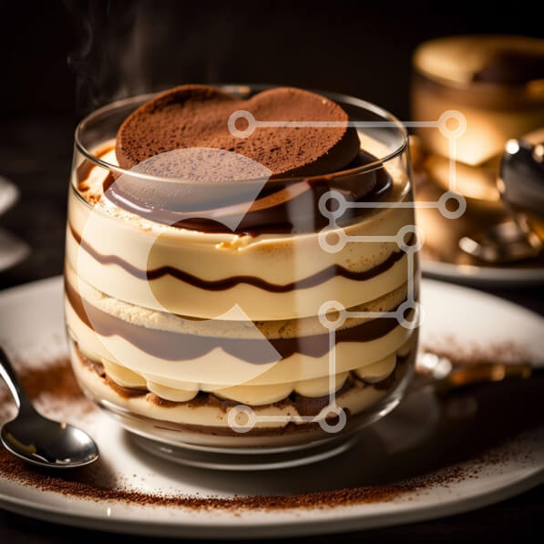 Σετ των 2 Intra Συλλεκτικό Ξύλινο Παζλ Plywood  4mm - Αφεθείτε στον Πλούτο του Κέικ Λάβας Σοκολάτας με Παγωτό Βανίλια Σε Ξύλινο Κουτί - Διαστάσεις: 10x10 cm – 25 κομμάτια