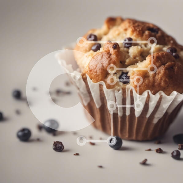 Σετ των 2 Intra Συλλεκτικό Ξύλινο Παζλ Plywood  4mm - Μάφιν Blueberry με βατόμουρα από πάνω Σε Ξύλινο Κουτί - Διαστάσεις: 10x10 cm – 25 κομμάτια