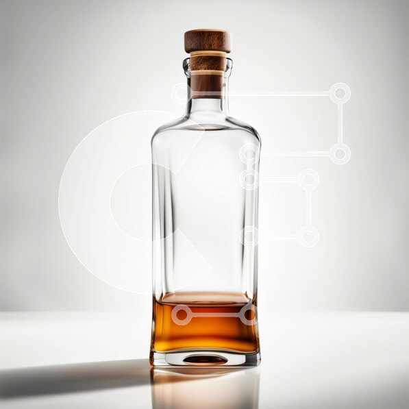 Intra Συλλεκτικό Ξύλινο Παζλ Plywood  4mm - Πολυτελής εικόνα ενός διαφανούς γυάλινου μπουκαλιού με ξύλινο καπάκι Σε Ξύλινο Κουτί - Διαστάσεις: 10x10 cm – 25 κομμάτια