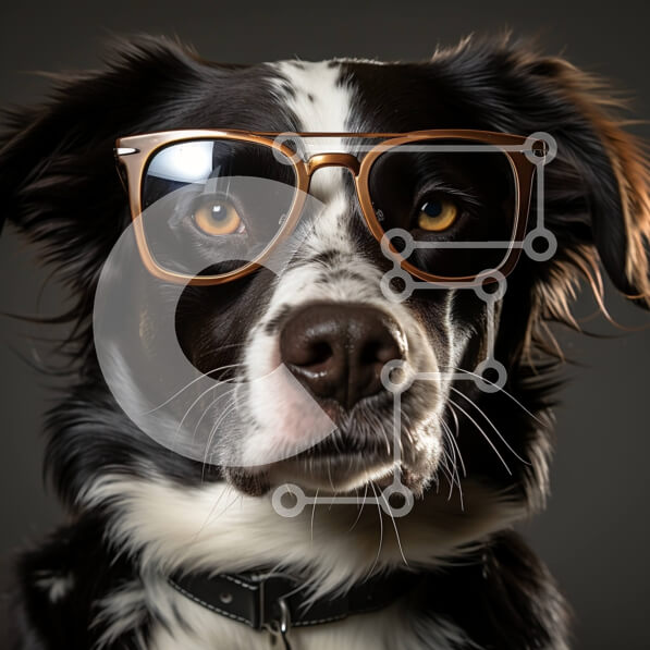 Intra Συλλεκτικό Ξύλινο Παζλ Plywood  4mm - Δροσερό και κομψό ασπρόμαυρο σκυλί με γυαλιά ηλίου Σε Ξύλινο Κουτί - Διαστάσεις: 10x10 cm – 25 κομμάτια