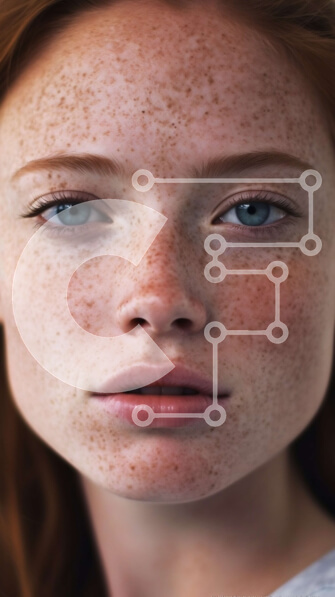 Intra Συλλεκτικό Ξύλινο Παζλ Plywood  4mm - Όμορφο πορτρέτο μιας γυναίκας με φακίδες και κόκκινα μαλλιά Σε Ξύλινο Κουτί - Διαστάσεις Puzzle: 10x10 cm – 25 κομμάτια